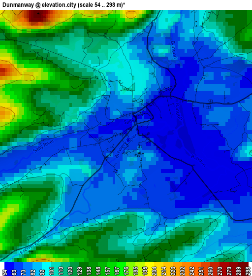 Dunmanway elevation map