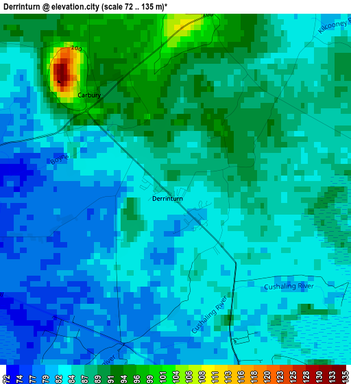 Derrinturn elevation map