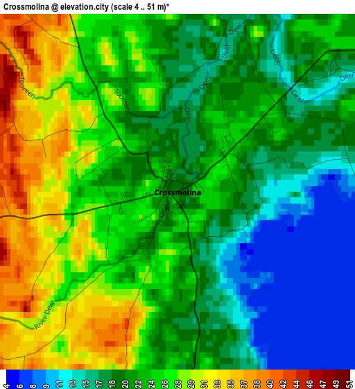 Crossmolina elevation map