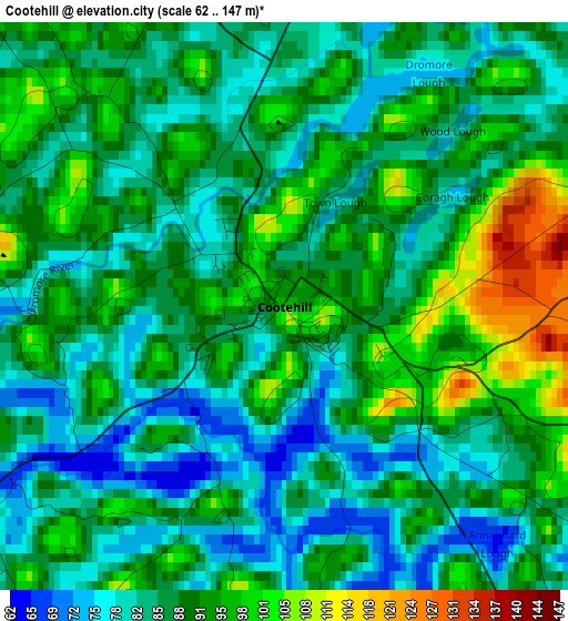 Cootehill elevation map