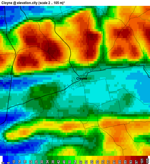 Cloyne elevation map