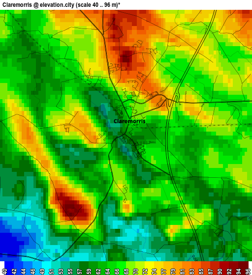 Claremorris elevation map