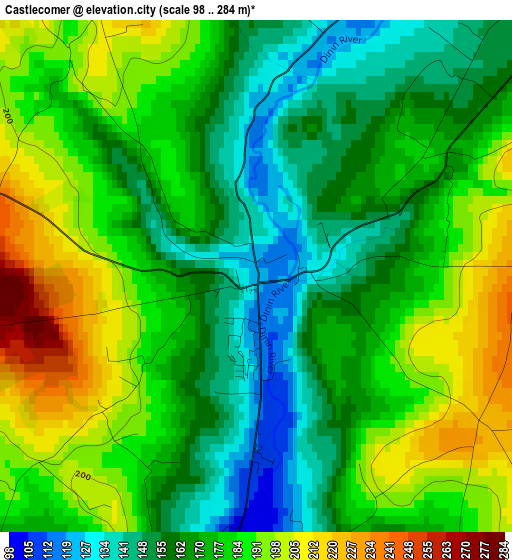 Castlecomer elevation map