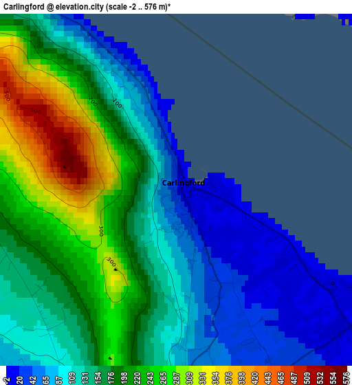 Carlingford elevation map