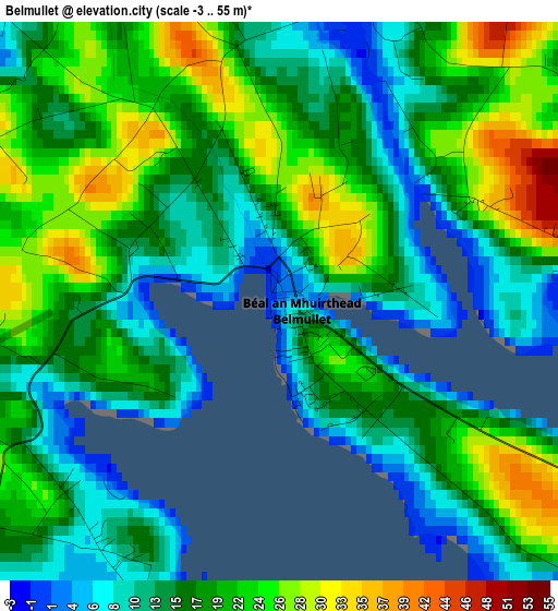 Belmullet elevation map