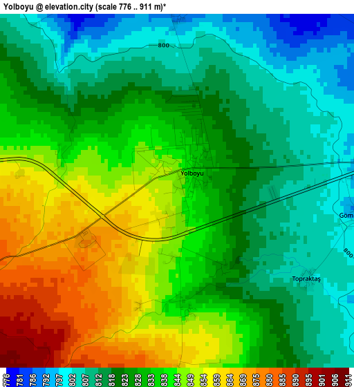 Yolboyu elevation map