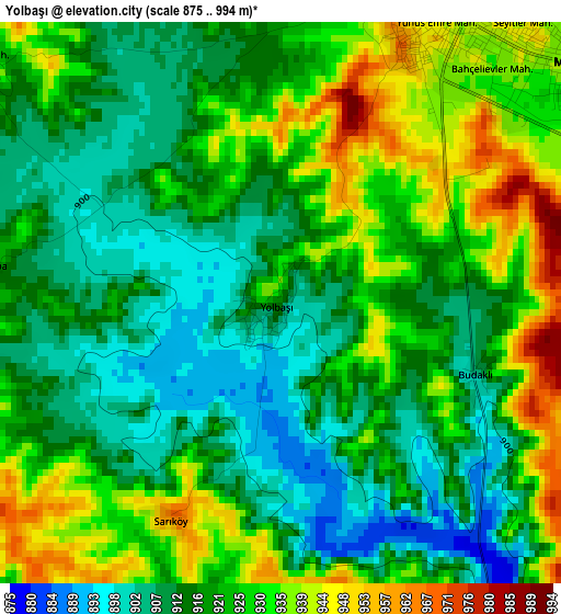 Yolbaşı elevation map