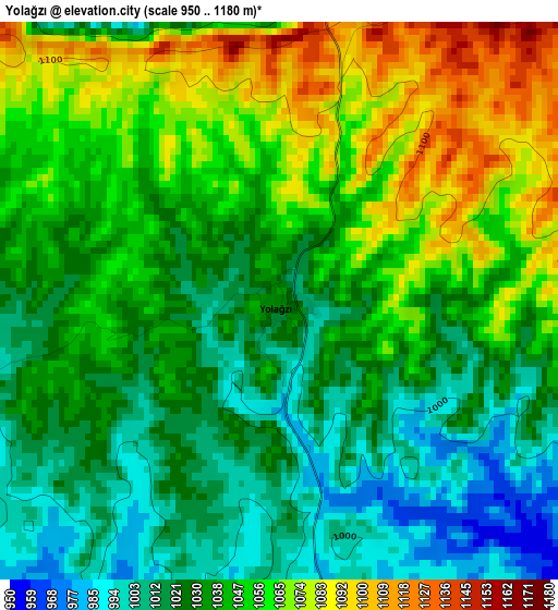 Yolağzı elevation map