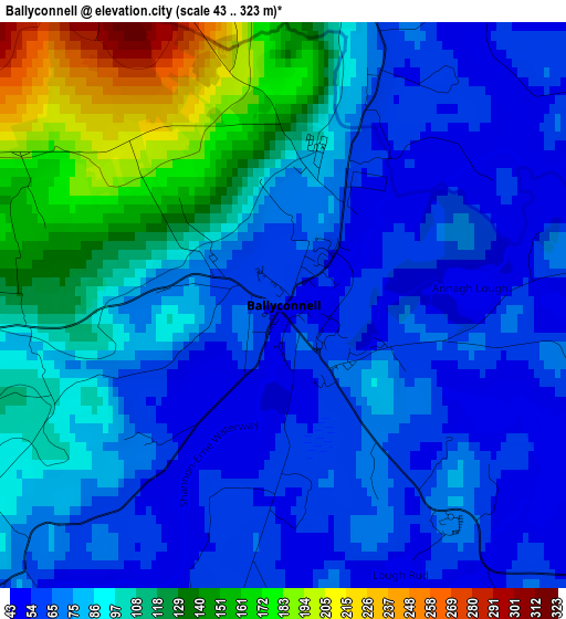 Ballyconnell elevation map