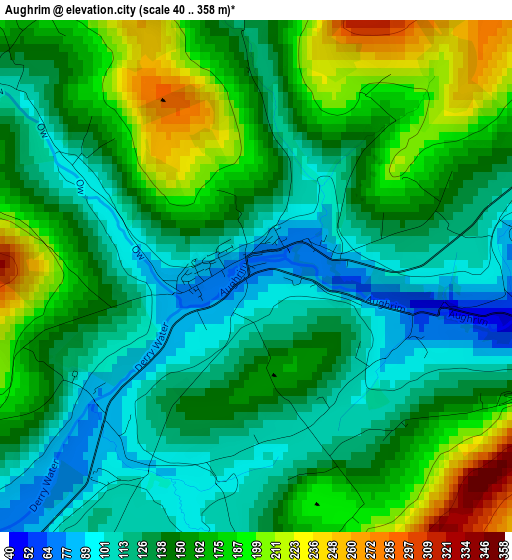 Aughrim elevation map