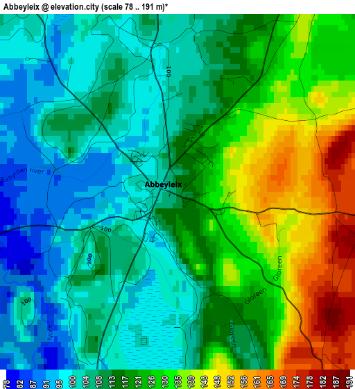 Abbeyleix elevation map