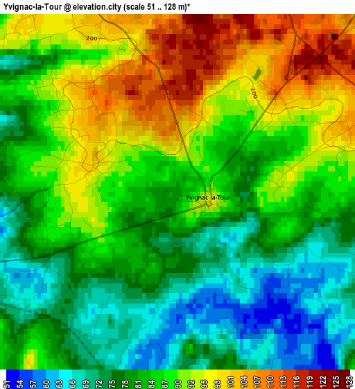 Yvignac-la-Tour elevation map