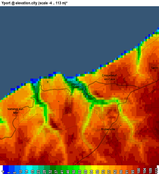 Yport elevation map