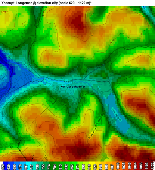 Xonrupt-Longemer elevation map