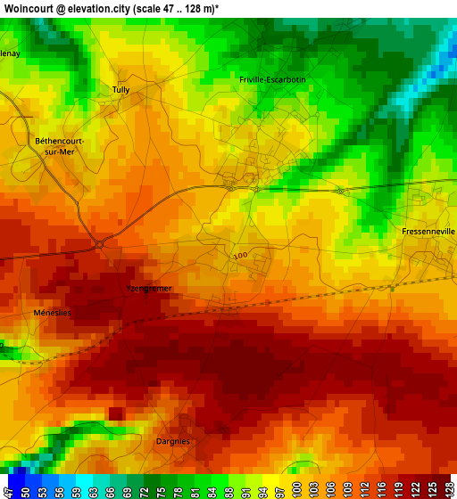 Woincourt elevation map