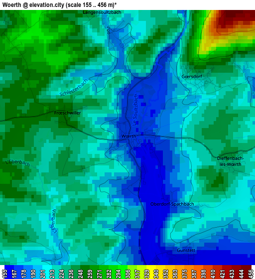 Woerth elevation map