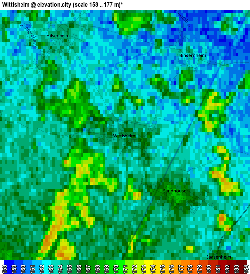 Wittisheim elevation map