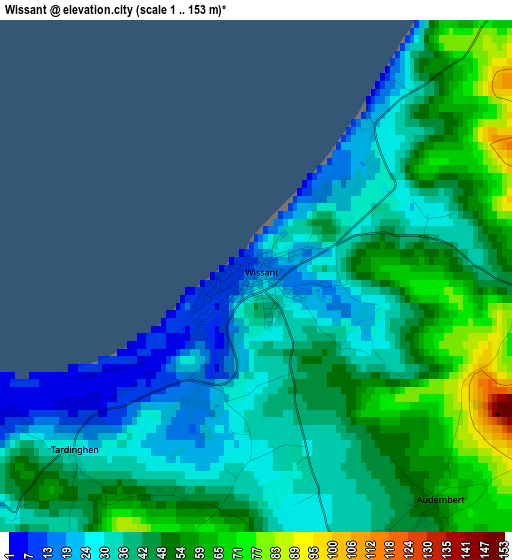 Wissant elevation map