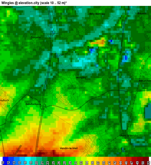 Wingles elevation map