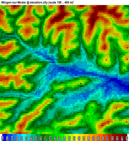 Wingen-sur-Moder elevation map