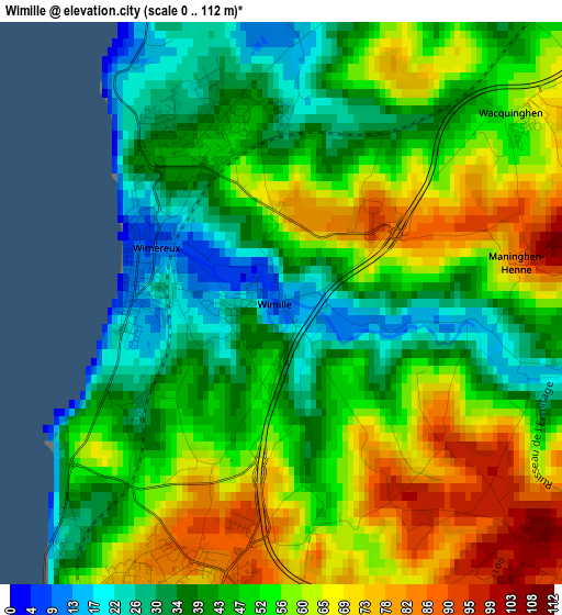Wimille elevation map