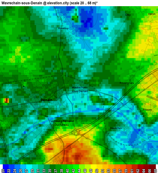 Wavrechain-sous-Denain elevation map