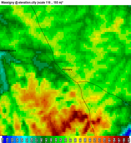 Wassigny elevation map