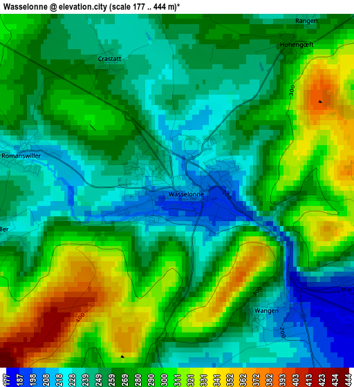 Wasselonne elevation map