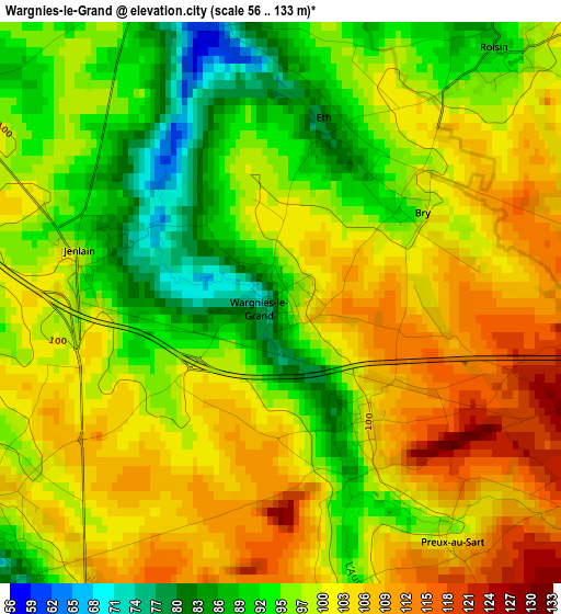 Wargnies-le-Grand elevation map