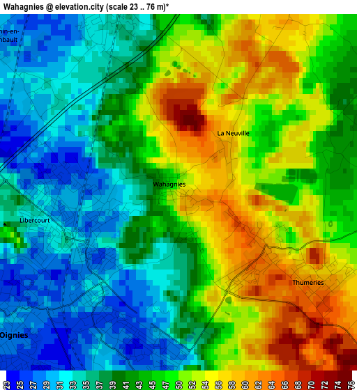 Wahagnies elevation map