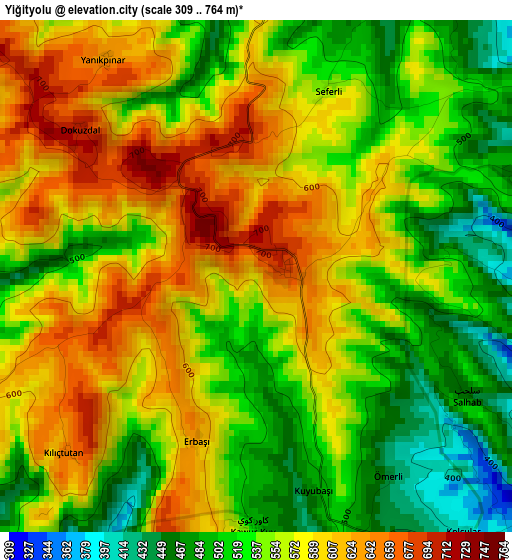 Yiğityolu elevation map