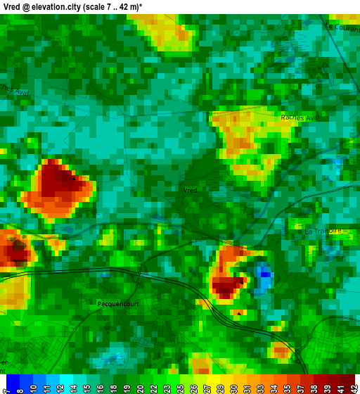 Vred elevation map