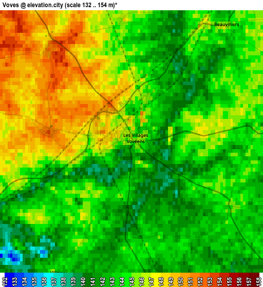 Voves elevation map