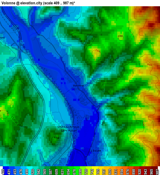 Volonne elevation map