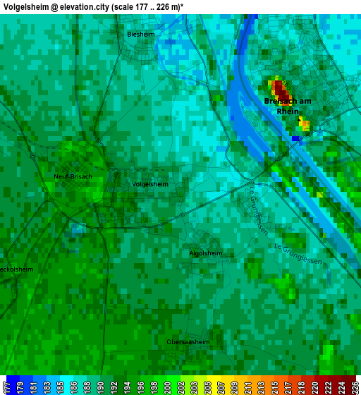 Volgelsheim elevation map