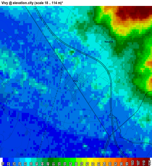 Vivy elevation map