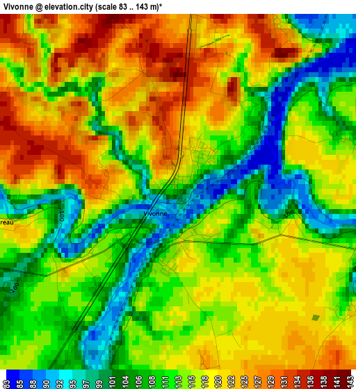 Vivonne elevation map