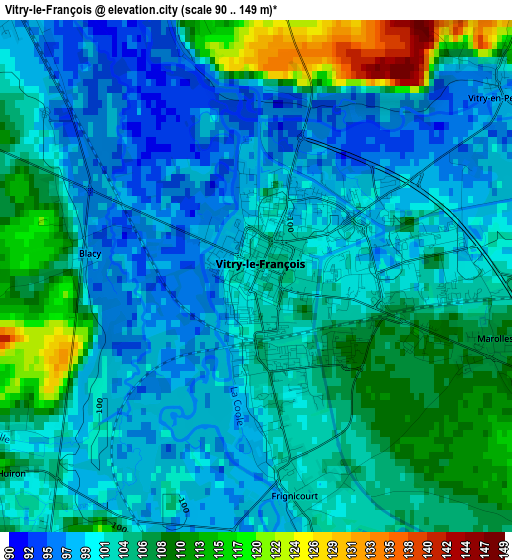 Vitry-le-François elevation map