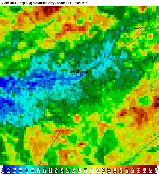 Vitry-aux-Loges elevation map