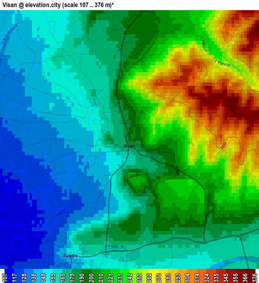 Visan elevation map