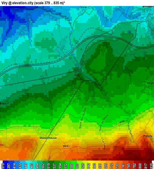 Viry elevation map