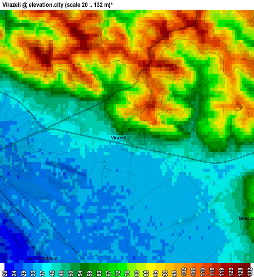 Virazeil elevation map