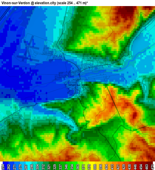 Vinon-sur-Verdon elevation map