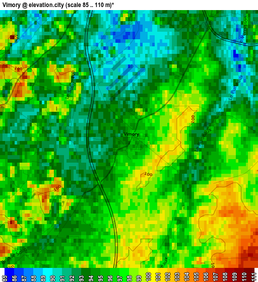 Vimory elevation map