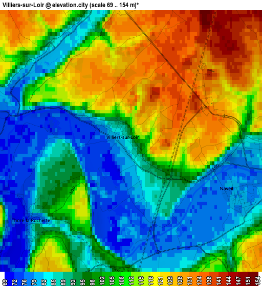 Villiers-sur-Loir elevation map