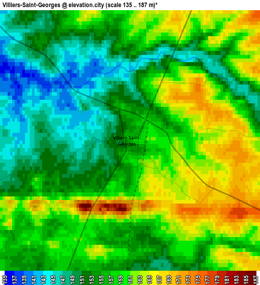 Villiers-Saint-Georges elevation map