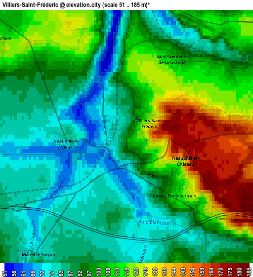 Villiers-Saint-Fréderic elevation map