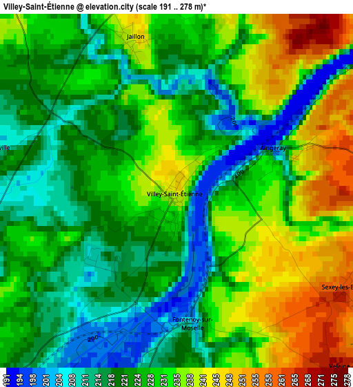 Villey-Saint-Étienne elevation map