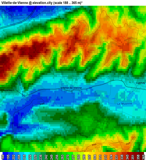 Villette-de-Vienne elevation map