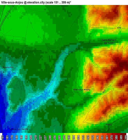 Ville-sous-Anjou elevation map